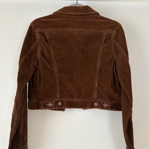 Cropped Brown Corduroy Jacket Size M - Picture 2 of 3